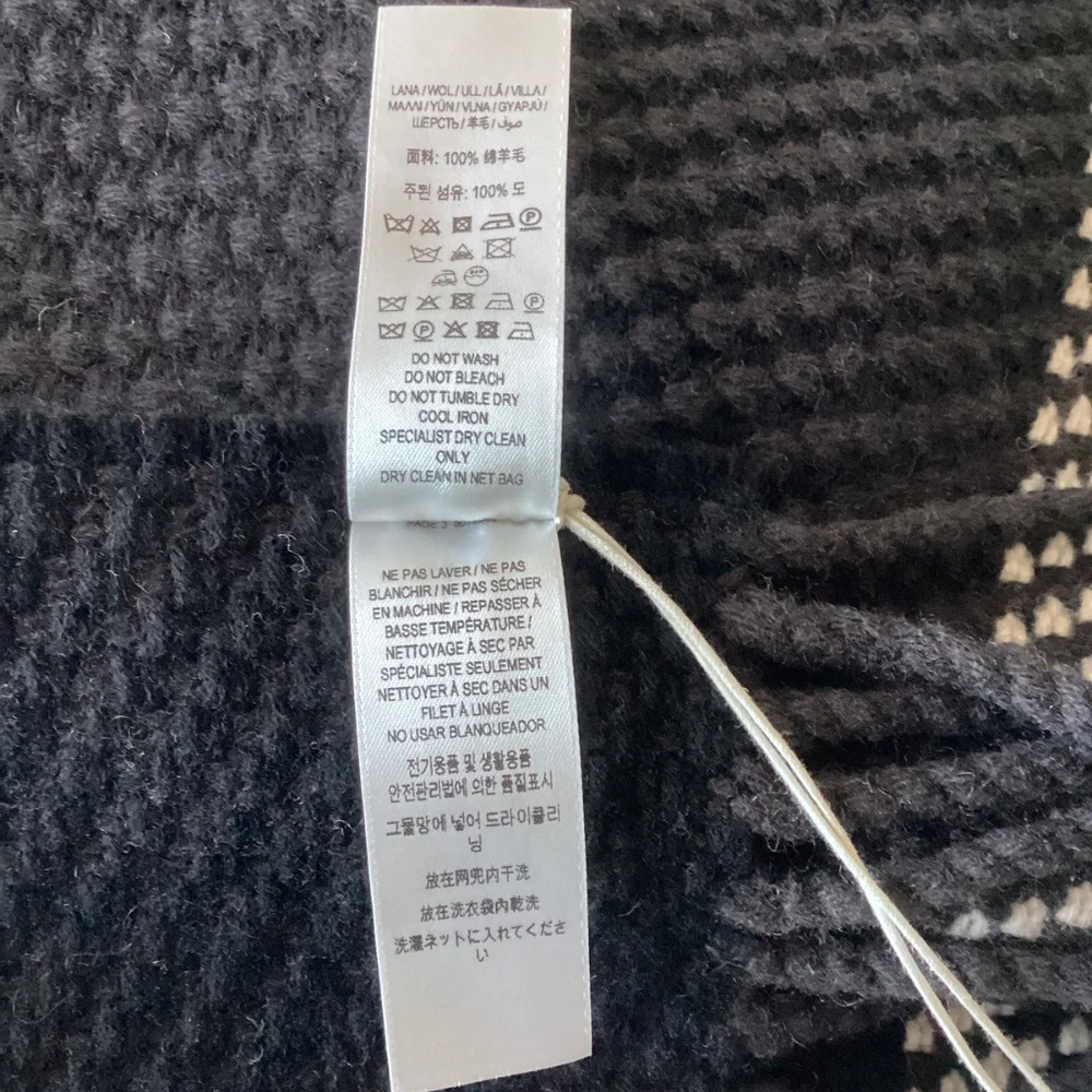 Burberry Jumbo Check Fringe Wool Scarf One Size, $1050